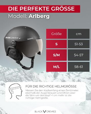 Гірськолижний шолом Crevice Arlberg з двома візорами, розмір M/L (58-61), чорний карбон