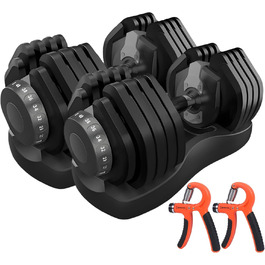 Регульовані гантелі 15 в 1: комплект для силових та домашніх тренувань (24-40 кг)