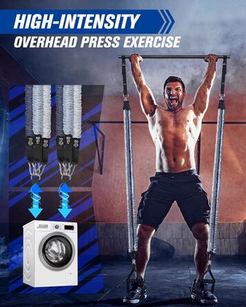 Набір для пілатесу з еластичними стрічками та стержнем для силових тренувань, 180LBS/140LBS/240LBS/360LBS, фітнес-стрічки, сірий