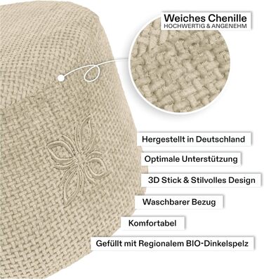 Крісло для медитації Cushy™ Meditationskissen – кругле, 15 см, з наповнювачем з пшениці, для медитації та релаксації, Made in Germany, Miracle Vanilla