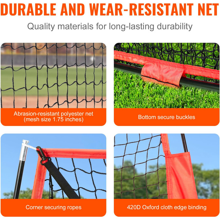 Мережа для бейсболу та софтболу VEVOR: портативна тренувальна сітка для відпрацювання ударів, ловлі, пітчингу з підставкою, сумкою та аксесуарами