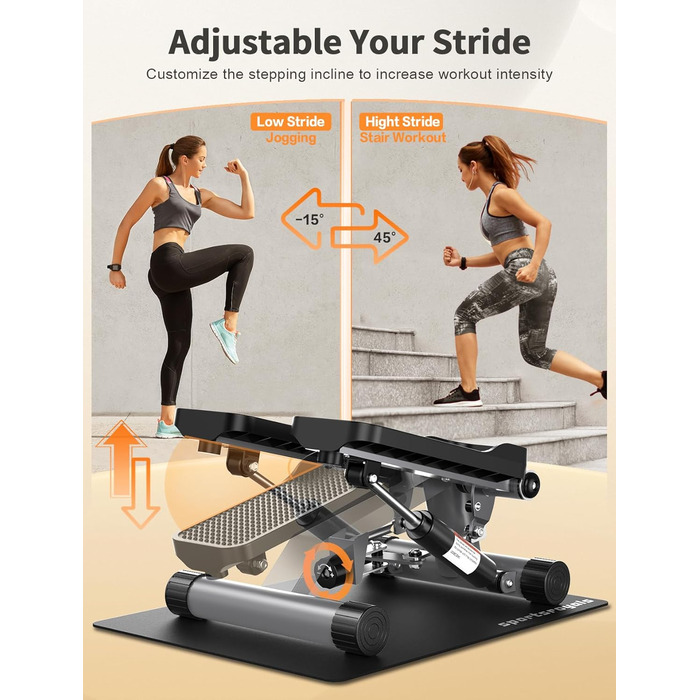 Степпер Sportsroyals Up-Down-Twister для дому з тросами та LCD дисплеєм, до 150 кг