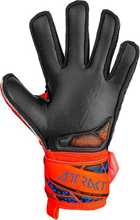 Воротарські рукавички Reusch Attrakt Silver Junior для дітей, помаранчево-сині-чорні, розмір 8, унісекс