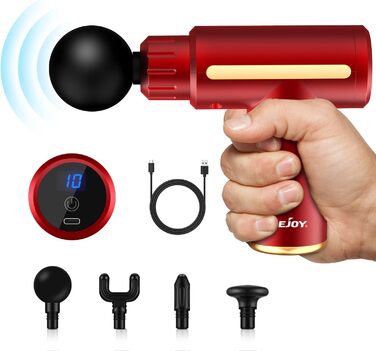 Масажний пістолет Sejoy для глибоких тканин, 10 швидкостей, USB зарядка, портативний, перкусійний, ультракомпактний і тихий, для масажу м'язів вдома, у спортзалі та на вулиці