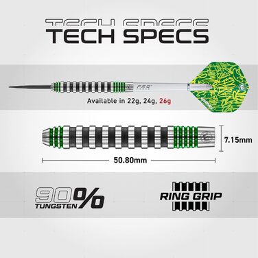 Дарти WINMAU Advance 500 Series 26г Зелені з пір'ями та стеблами