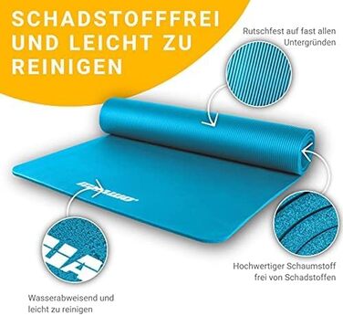 Мат для тренувань Muawo Premium: фітнес, йога, гімнастика | антиковзаюча, товста, довга | 190 x 100 x 1,5 см