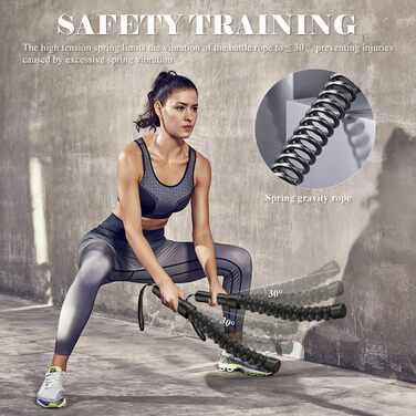 Битва мотузок Ropeless: мотузки для HIIT-тренувань без мотузки, для кардіо та силових вправ, для чоловіків та жінок