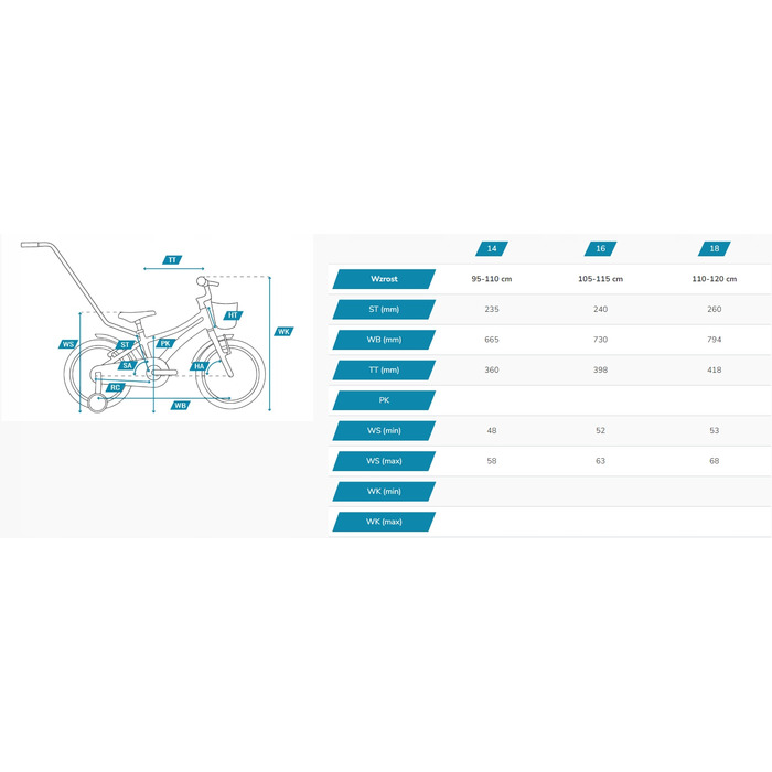 Дитячий велосипед Tabou MINI LITE, 16 дюймів, багатоколірний
