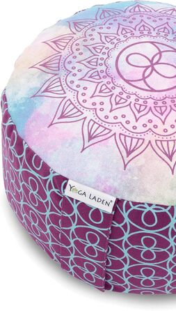 Медитаційна подушка для йоги Chakra Style 15 см, фіолетова, з чохлом, наповнювач – органічне лушпиння гречки, знімний чохол, сидіння для йоги та медитації