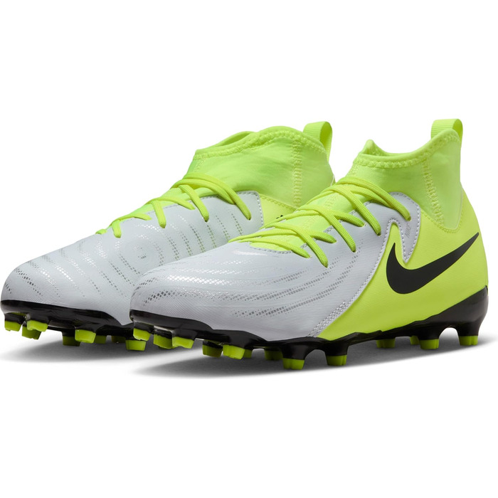 Дитячі футбольні бутси Nike Phantom Luna 2 Academy Mg для дітей та підлітків, 38 EU, металевий срібло, чорний, Volt