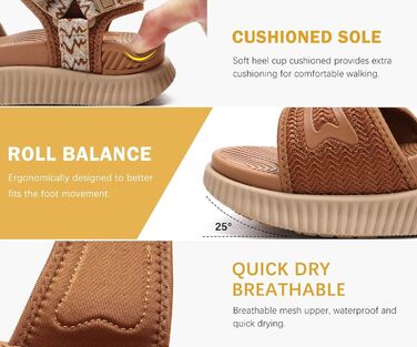 Сандалі жіночі KuaiLu трекінгові ортопедичні для літа, хакі, 41 EU