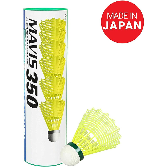 Yonex Mavis 350 – воланчики для бадмінтону, упаковка 6 шт., повільний, жовтий