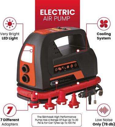 Сноутюбінг SKINHAWK Profi 100 см червоний з електричною насосом 100 PSI – надувний тюбінг-санки для катання