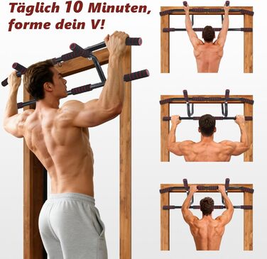 Турнік для дверей Klimmzugstange - турнік для підтягувань на дверний проріз без свердління, з м'якими ручками, 80-90 см