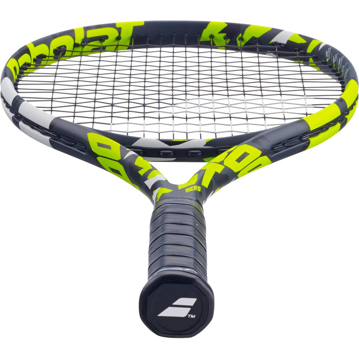 Тенісна ракетка Babolat Boost Aero для дорослих, легка, графітова, сіро-жовта, для жінок і чоловіків, вже з натягнутими струнами, розмір рукоятки 1