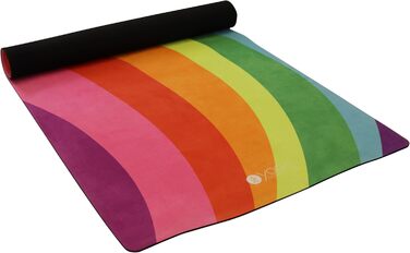 Йога-мат Yoga Design Lab Combo Rainbow 3.5 мм, нековзкий, натуральний каучук, рушник-килимок 2-в-1, з ременем для перенесення, для інтенсивних тренувань