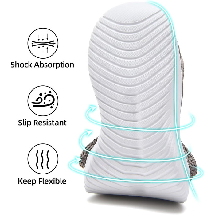 Жіночі кросівки для ходьби та тенісу TIOSEBON, сірі, розмір 36 EU