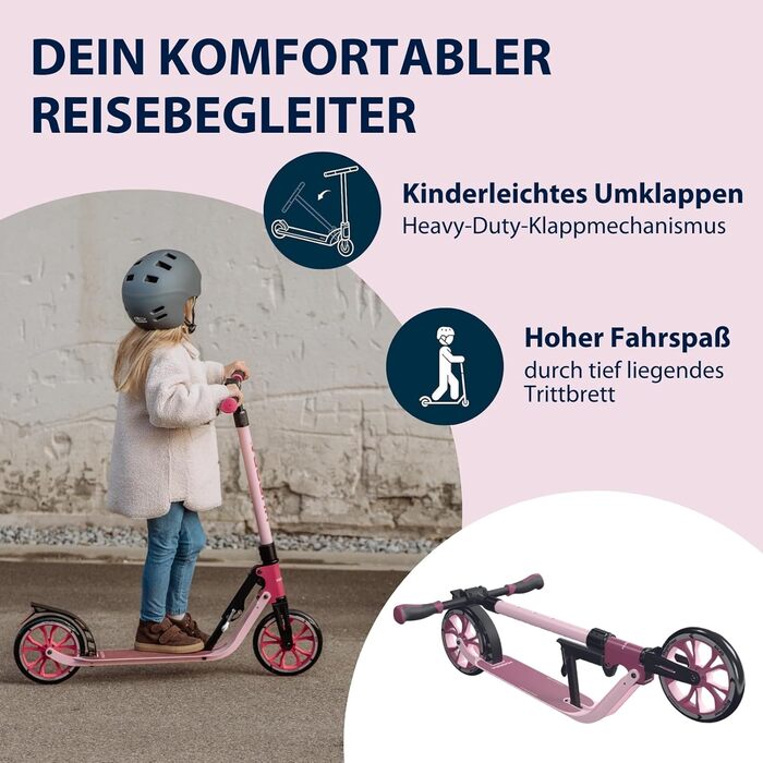 Самокат HUDORA BigWheel 205 Advanced, алюмінієвий, до 100 кг, складаний, висота регулюється, для дітей, підлітків і дорослих