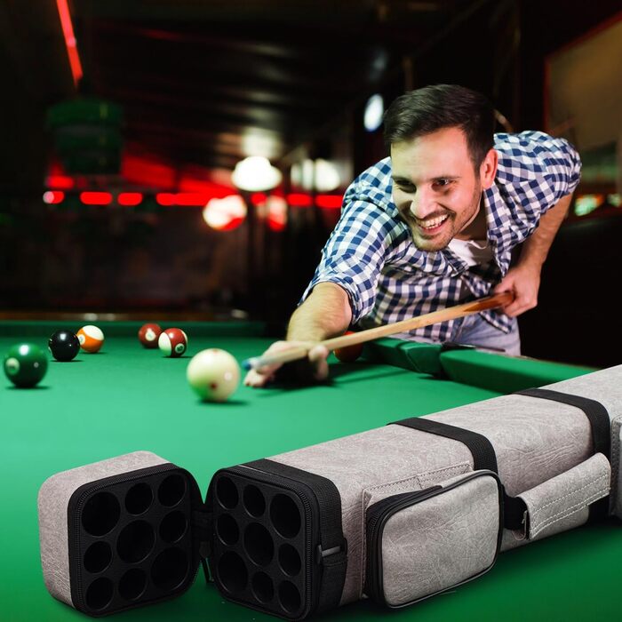 Чохол для кия бліярду Deekin 3x6, кий для більярду, чохол для перенесення, аксесуари для більярду, PU, 9 відділень, з крейдою для більярду (2 шт.)