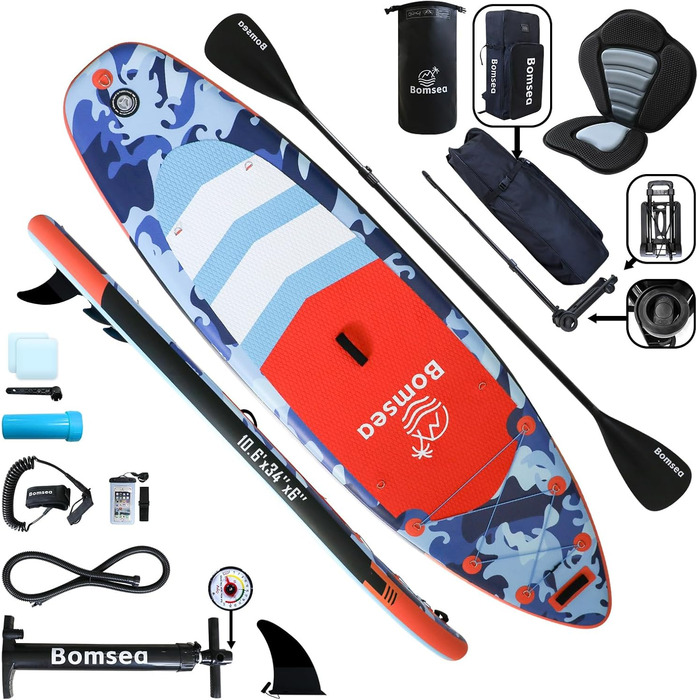 Надувний SUP Борд для SUP-бордингу (2 особи), 200 кг, блакитний