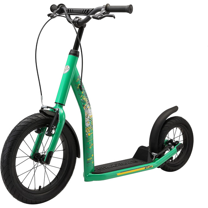 Самокат дитячий STAR SCOOTER City Kick Scooter 16 дюймів, зелений - з повітряними колесами та регульованою висотою