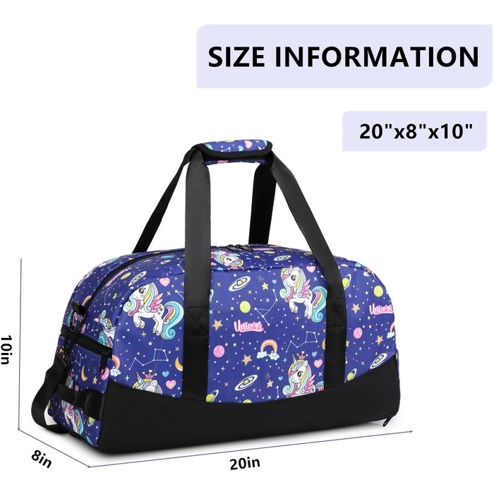 Дитяча спортивна сумка LMWZH з відділенням для взуття, водонепроникна, з мотивом єдинорога