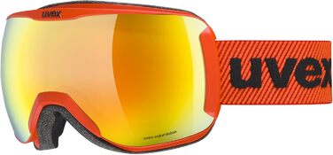 Гірськолижна маска Uvex Downhill 2100 CV універсальна, червоно-помаранчева/зелена, розмір універсальний