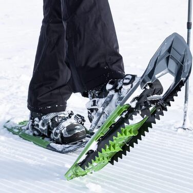 Снігоступи outdoorer SnowClimber M 25'' із підйомною п'ятою та кріпленням, для активних прогулянок, зелені