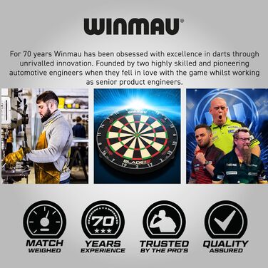 WINMAU Michael Van Gerwen (MvG) подарунковий набір для дартсу, 50 предметів, сталевий наконечник, 4 комплекти стрижнів, 4 комплекти оперень та аксесуари