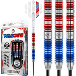 Дротики WINMAU Wildcats 90% вольфраму, 21 г, з крилами та стрижнями, призматична технологія