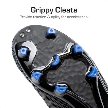 Дитячі футбольні бутси DREAM PAIRS з довгими шипами - легкі кросівки для легкоатлетики, тренувань, бігу та футболу (блакитний, неоново-зелений, чорний/блакитний), 28 EU