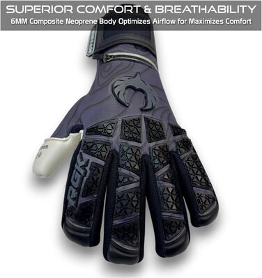 Воротарські рукавички Renegade GK Limited Edition Rogue з захистом пальців (розміри 6-11, рівень 4+). Giga Grip 4+3мм | Для чоловіків, жінок, підлітків, дітей