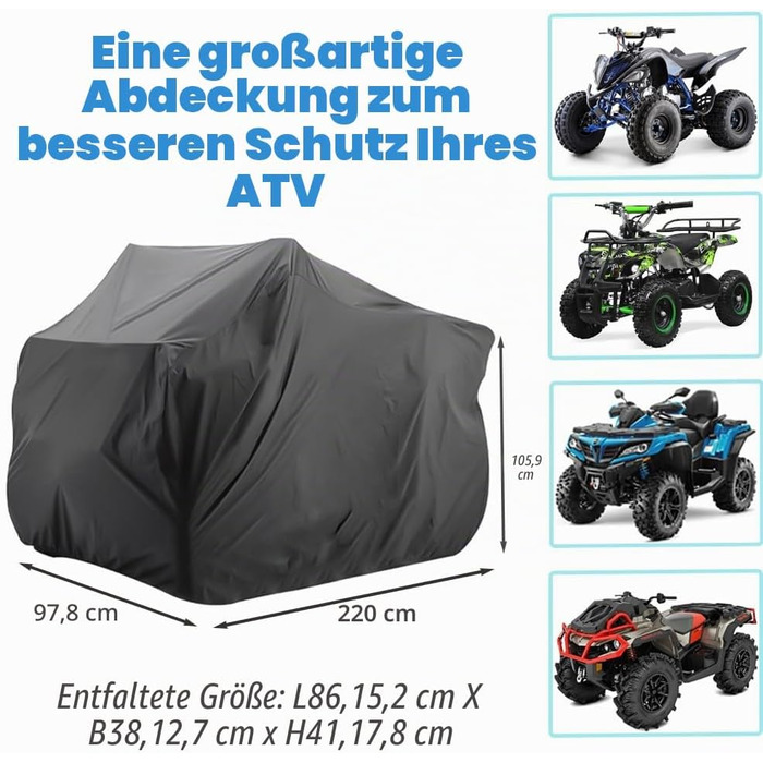 Водонепроникний захисний чохол для квадроцикла (ATV) — універсальний для Polaris, Yamaha, Suzuki, Honda, Kawasaki, картів