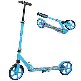 AIYAPLAY Scooter Дитячий складаний дитячий самокат з регульованою висотою керма, 2 великими колесами, заднім крилом гальма, самокат для дітей 6-12 років синій | Аосом