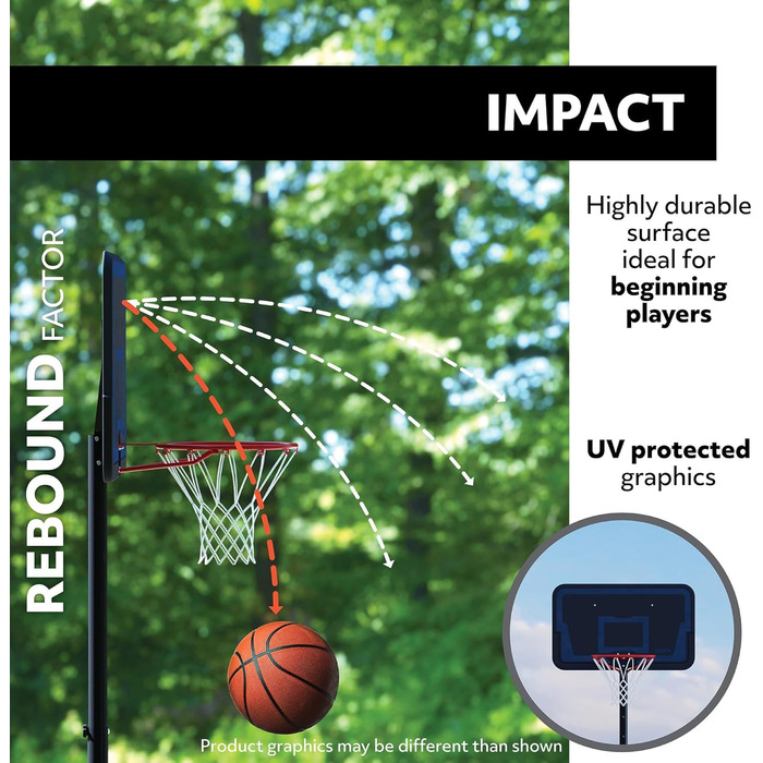 Баскетбольне кільце Lifetime Buzzer Beater мобільне, кольорове, M (17046)