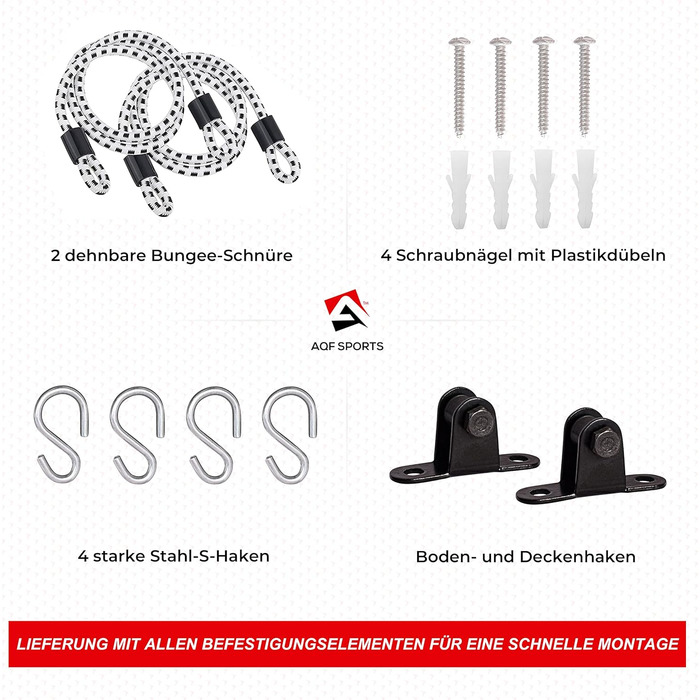 Набір для боксу AQF: боксерська груша, м'яч для швидкості, шкіряні рукавички. Тренування для дорослих. Чорний/червоний