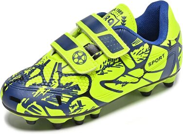 Дитячі футбольні бутси Unisex, дихаючі, для хлопчиків та дівчаток, легкі, з антиковзаючою підошвою, розміри 28-37 (34 EU), блакитний/зелений