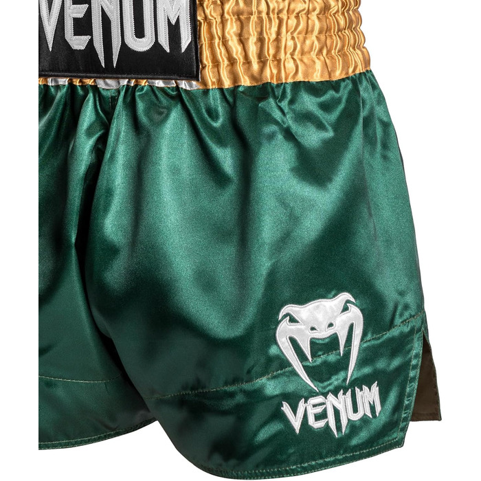 Бойкерські шорти для тайського боксу Venum Classic Muay Thai (Зелений/Золотий/Білий), розмір L Slim