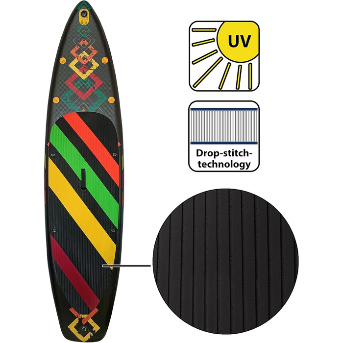 Надувна SUP-дошка ALPIDEX 320x76x15 см, до 200 кг, комплект: весло, плавники, насос, ремінець, рюкзак, ремкомплект, легка та міцна