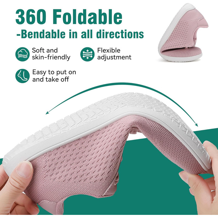 Мінімалістичні шкарпетки для чоловіків та жінок з широкою передньою частиною та нульовим перепадом, легкі дихаючі кросівки для фітнесу, походів, бігу та повсякденного носіння (39 EU, рожевий 1125)