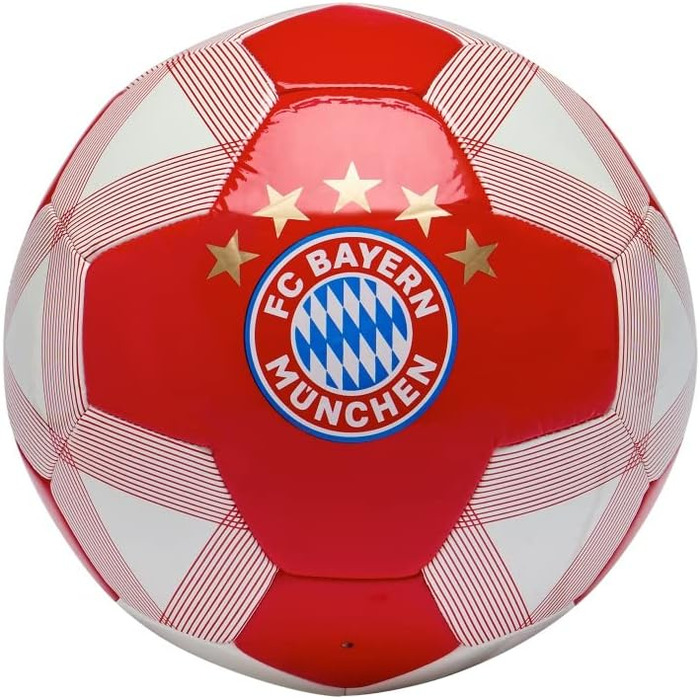 Футбольний м'яч FC Bayern München, графіка, червоно-білий, розмір 5, з наліпкою