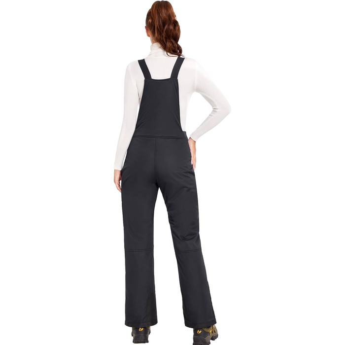 Жіночі гірськолижні штани GEMYSE, чорні, XL - водонепроникні, вітронепроникні, з регульованими лямками