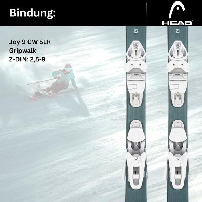 Гірські жіночі лижі Head Easy Joy Allride Rocker з кріпленнями Joy 9 GW SLR, для початківців, для підготовлених трас