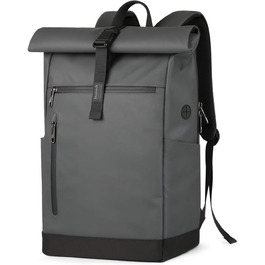 Рюкзак Inateck RollTop 25-30 л для чоловіків і жінок, велосипедний, шкільний, міський, для університету, роботи, спорту та подорожей, з відділенням для ноутбука 17