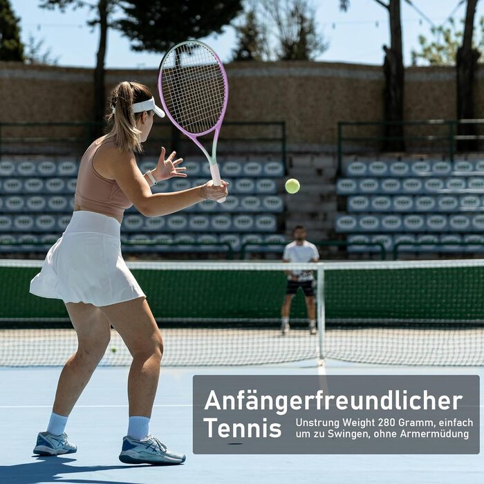 Набір тенісних ракет OGEENIER для дорослих (2 гравці) з аксесуарами (фіолетовий+рожевий)