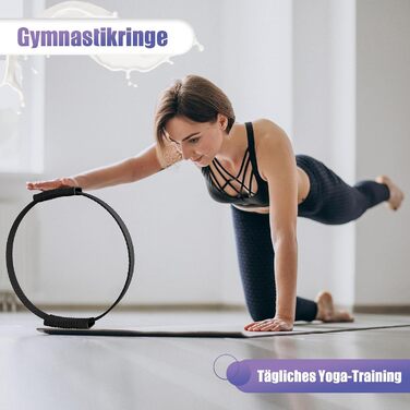 Набір для пілатесу: кільце, стрічки, міні-м'яч, постер, сумка. Core-тренінг для жінок. Чорний колір