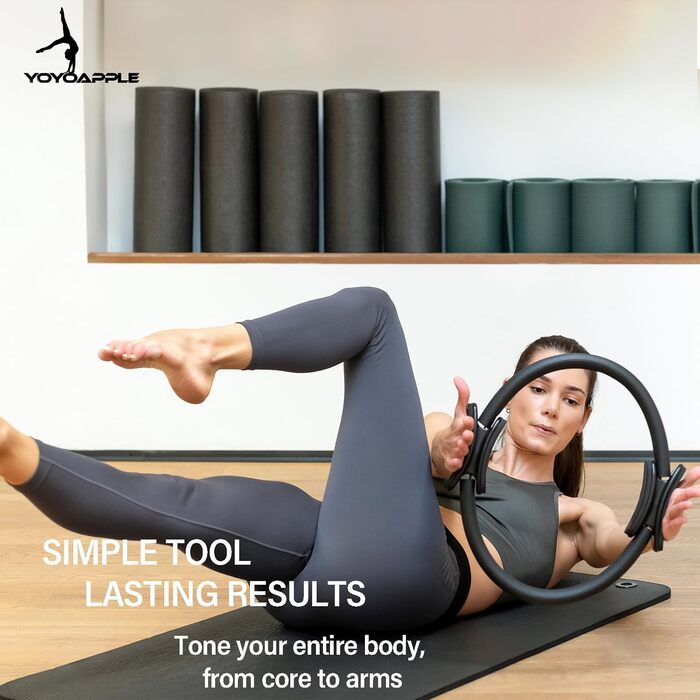 Набір для пілатесу вдома, 11-елементний набір для пілатесу, аксесуари для пілатесу, для жінок, фітнес-кімнат, чорний