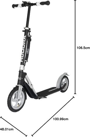 Самокат HUDORA BigWheel Air 230 з ручним гальмом, алюмінієвий, надувні колеса, міський, до 120 кг