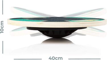 RPM Power Balance Wobble Board – баланс-борд з масиву дерева для тренування м'язів кора, зміцнення ніг і верхньої частини тіла, Greencross