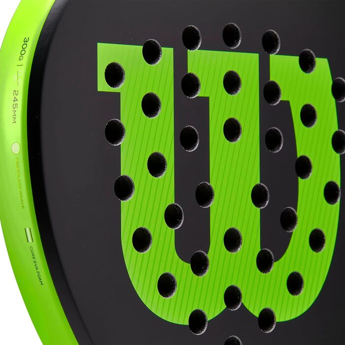 Дитяча падель-ракетка Wilson Blade Junior v2, скловолокно, 300 г, 439 см², чорна/неонова зелена